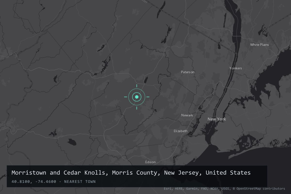 Where it happened: Morristown and Cedar Knolls, Morris County, New Jersey, United States