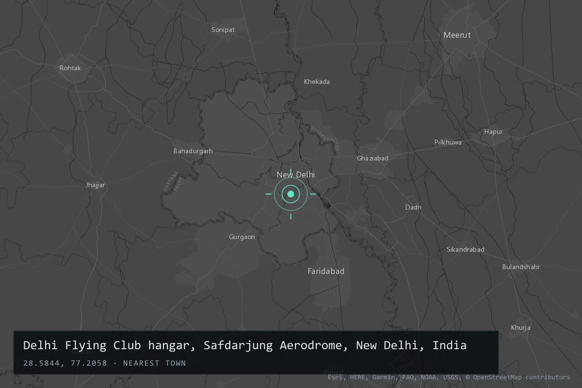 Where it happened: Delhi Flying Club hangar, Safdarjung Aerodrome, New Delhi, India