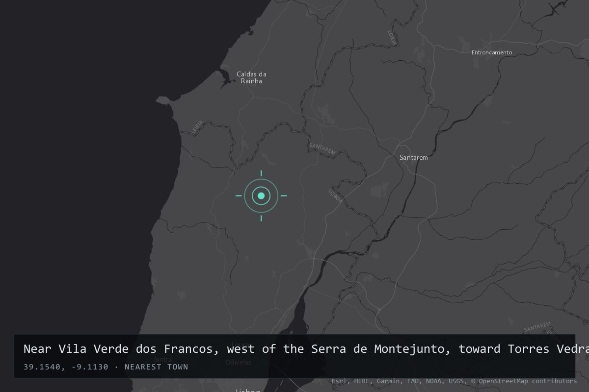 Where it happened: Near Vila Verde dos Francos, west of the Serra de Montejunto, toward Torres Vedras (flight from Base Aérea N.º 2, Ota), Portugal