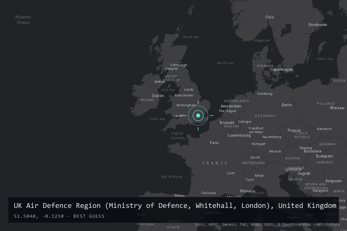 Where it happened: UK Air Defence Region (Ministry of Defence, Whitehall, London), United Kingdom