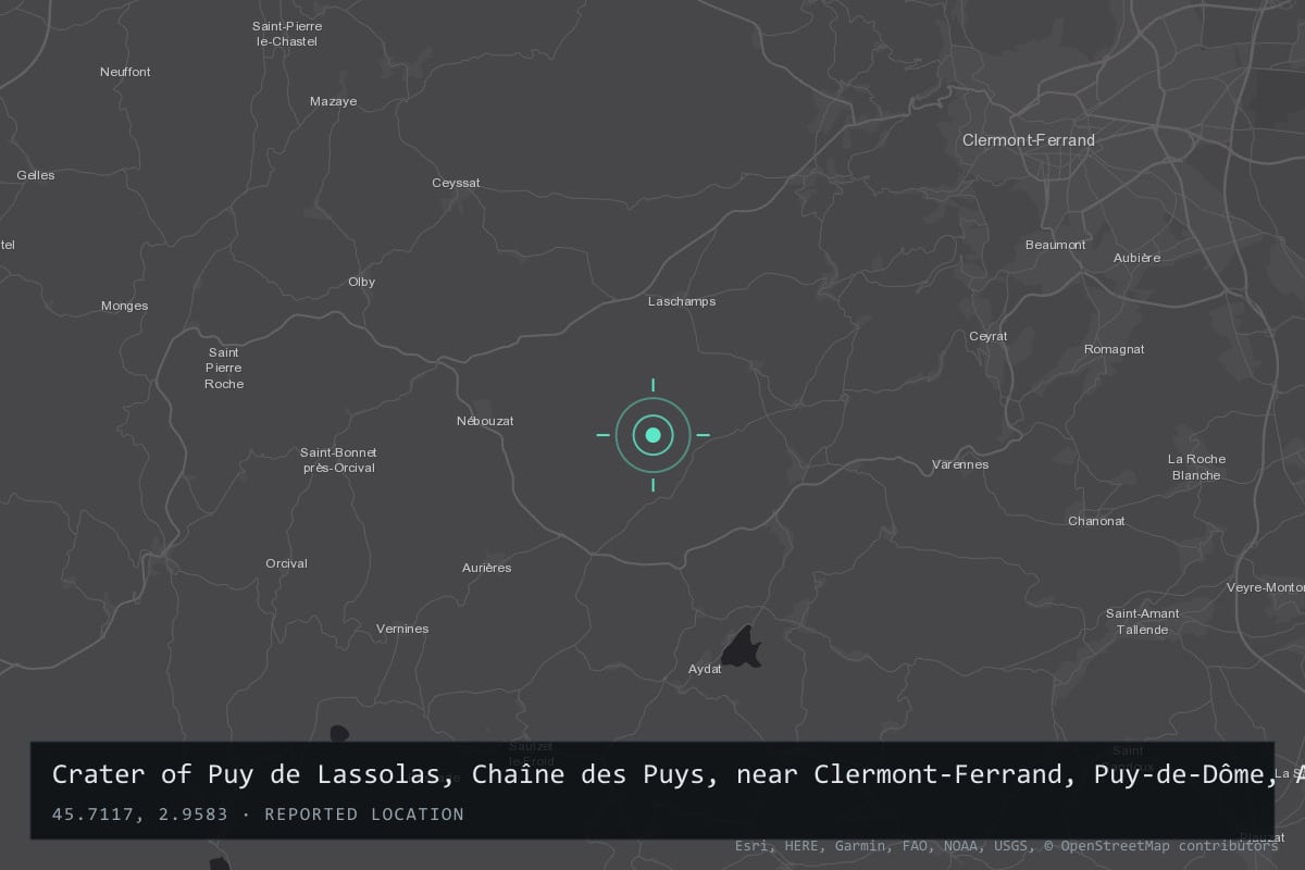 Where it happened: Crater of Puy de Lassolas, Chaîne des Puys, near Clermont-Ferrand, Puy-de-Dôme, Auvergne, France
