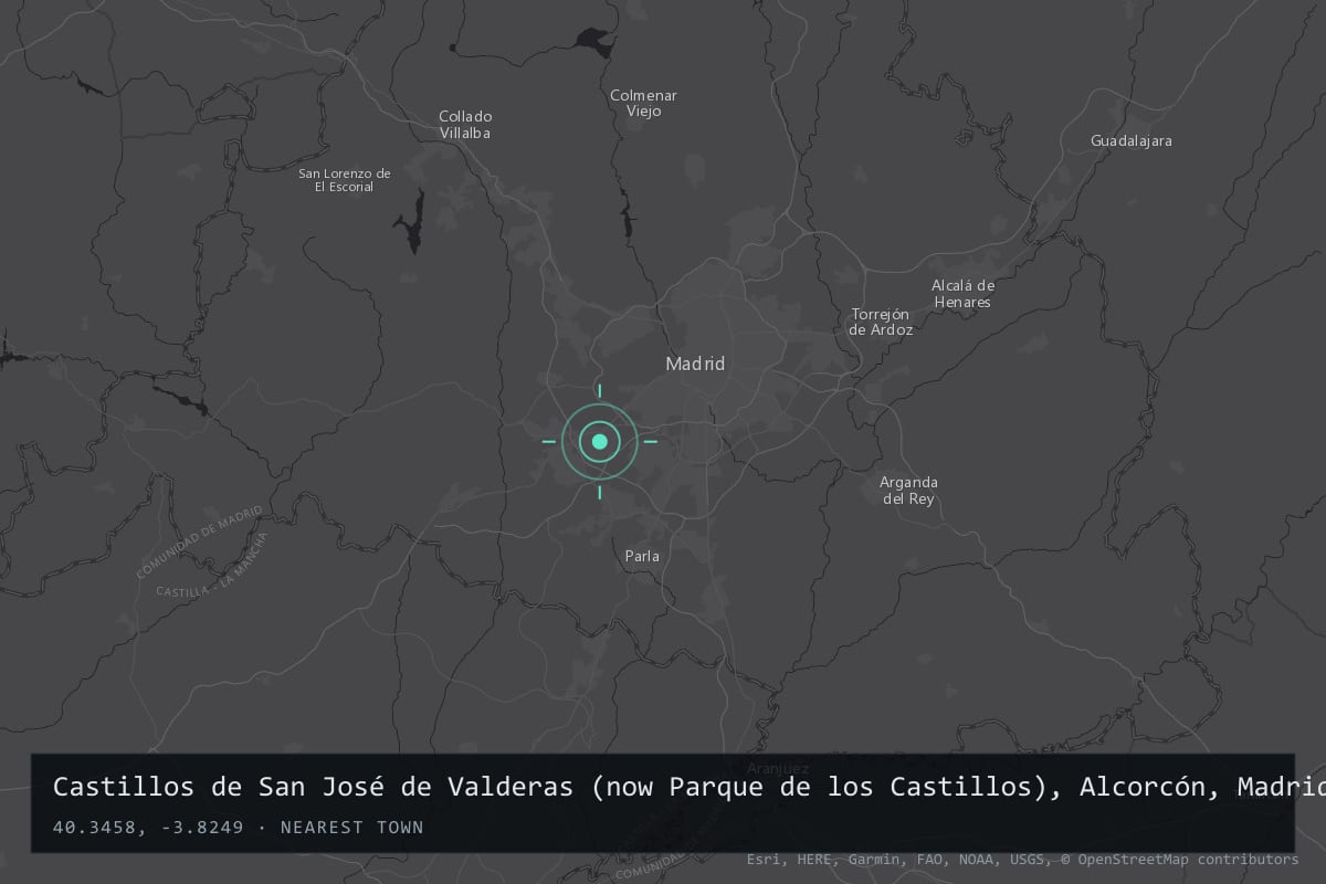 Where it happened: Castillos de San José de Valderas (now Parque de los Castillos), Alcorcón, Madrid, Spain