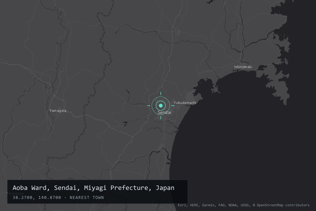 Where it happened: Aoba Ward, Sendai, Miyagi Prefecture, Japan