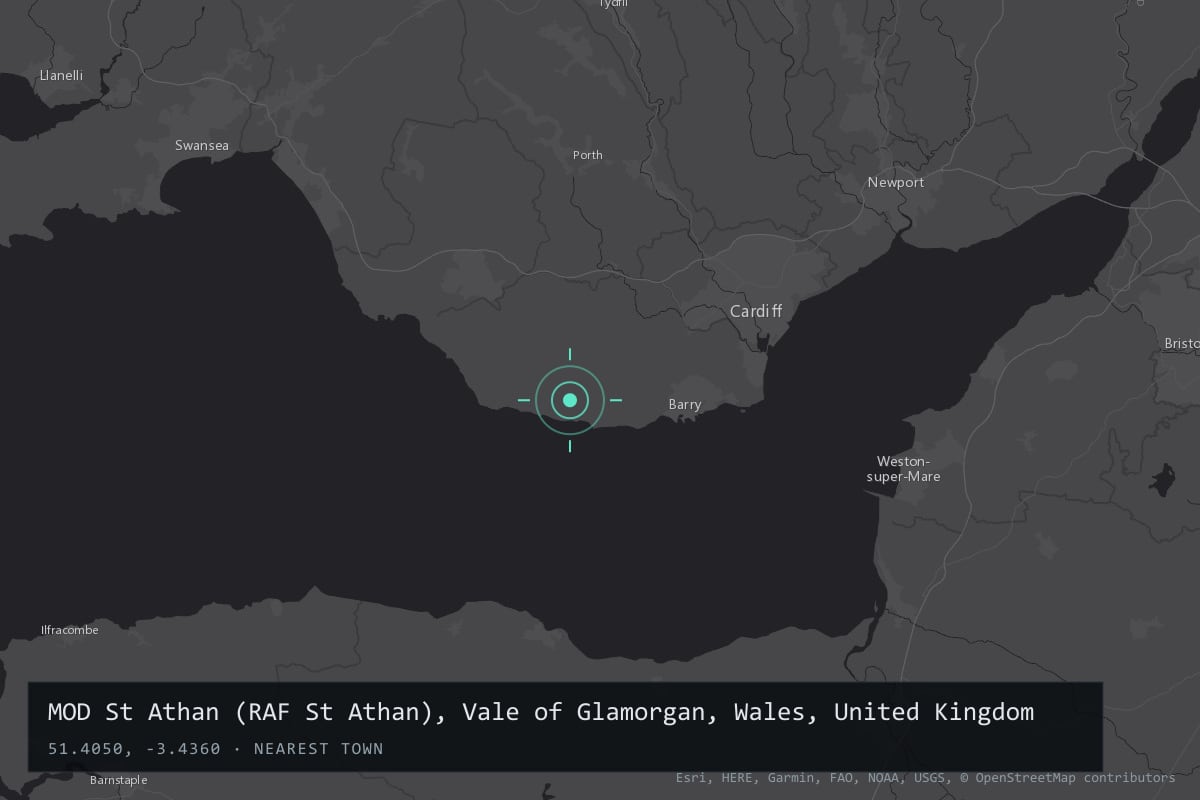 Where it happened: MOD St Athan (RAF St Athan), Vale of Glamorgan, Wales, United Kingdom