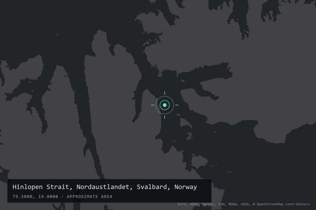 Where it happened: Hinlopen Strait, Nordaustlandet, Svalbard, Norway