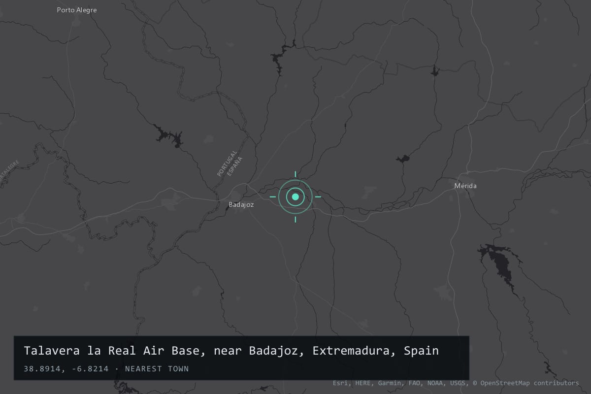 Where it happened: Talavera la Real Air Base, near Badajoz, Extremadura, Spain