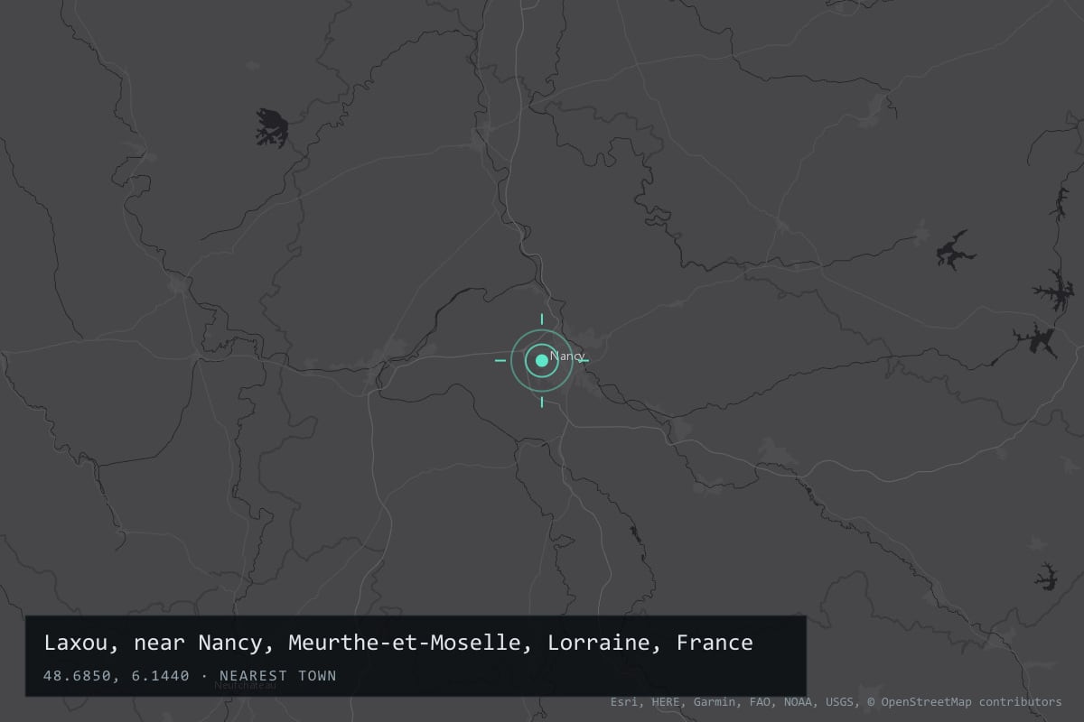 Where it happened: Laxou, near Nancy, Meurthe-et-Moselle, Lorraine, France
