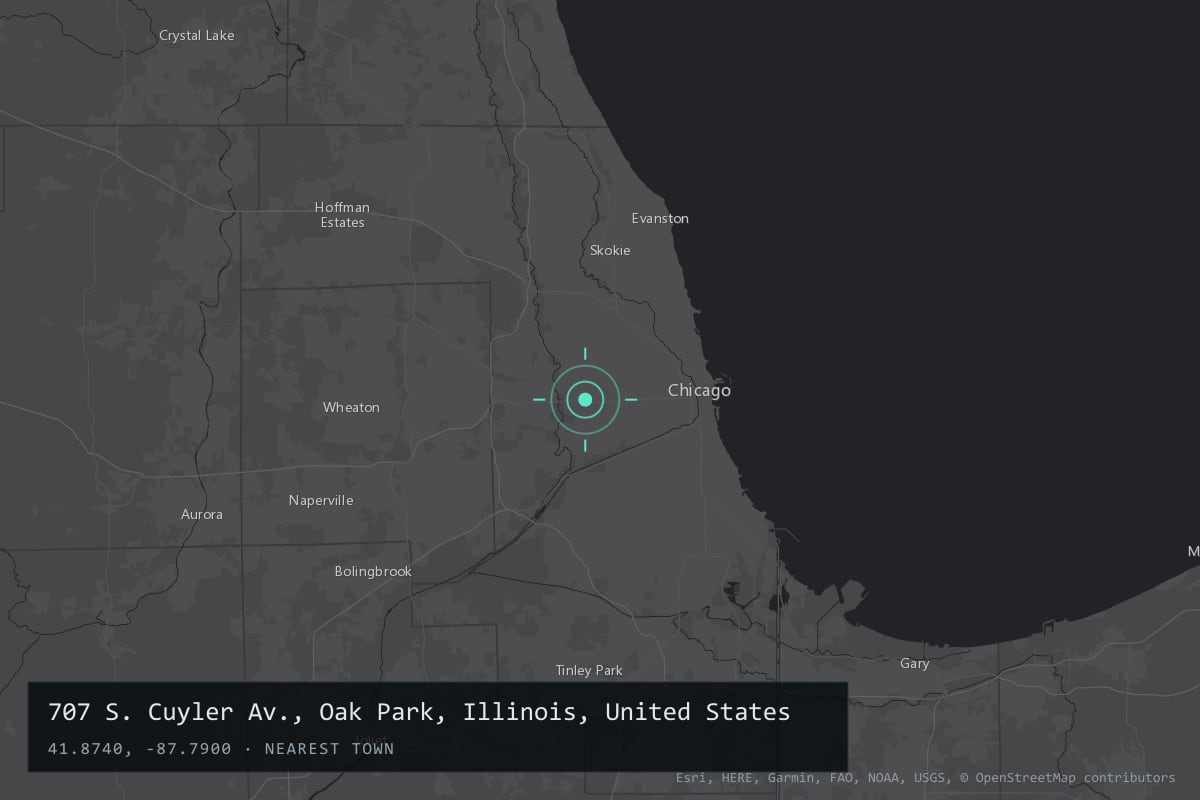 Where it happened: 707 S. Cuyler Av., Oak Park, Illinois, United States