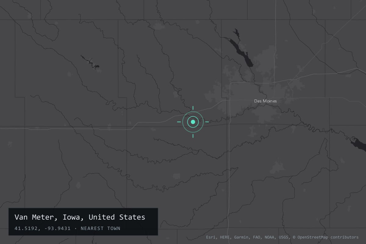 Where it happened: Van Meter, Iowa, United States