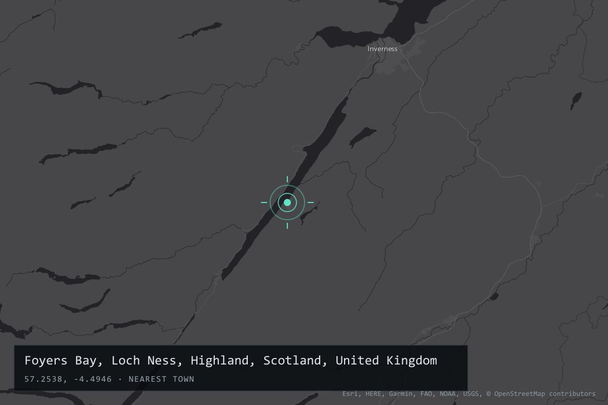 Where it happened: Foyers Bay, Loch Ness, Highland, Scotland, United Kingdom