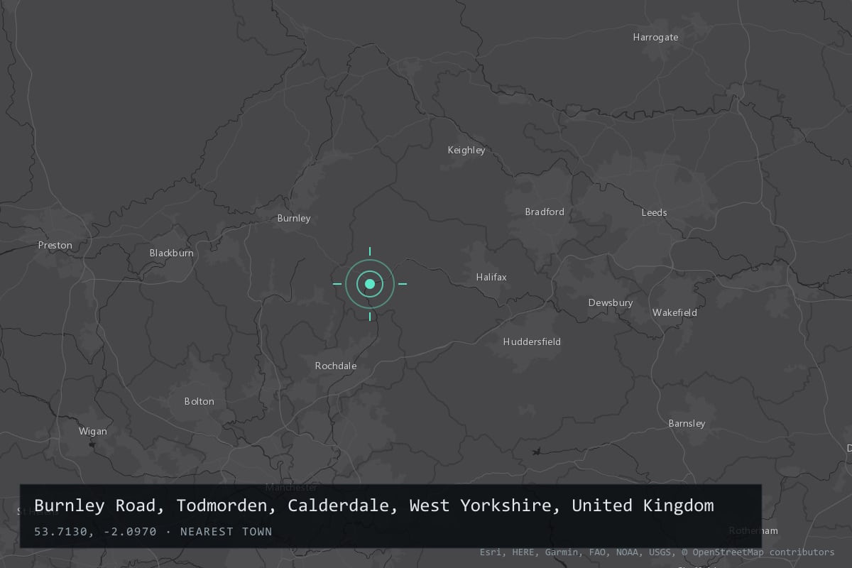 Where it happened: Burnley Road, Todmorden, Calderdale, West Yorkshire, United Kingdom