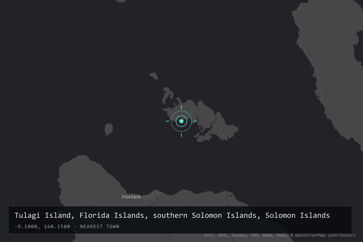 Where it happened: Tulagi Island, Florida Islands, southern Solomon Islands, Solomon Islands