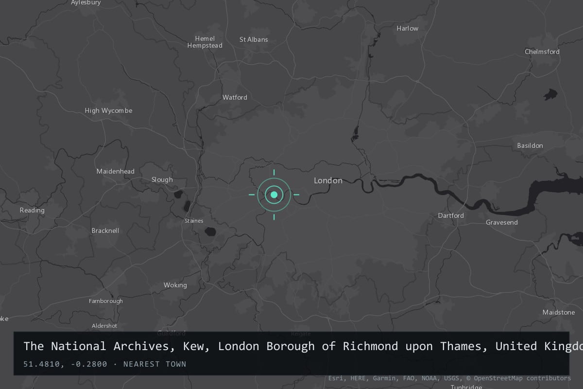 Where it happened: The National Archives, Kew, London Borough of Richmond upon Thames, United Kingdom