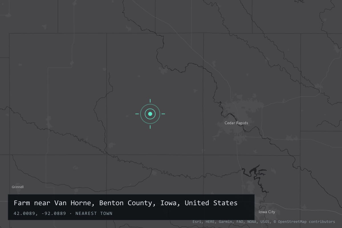 Where it happened: Farm near Van Horne, Benton County, Iowa, United States