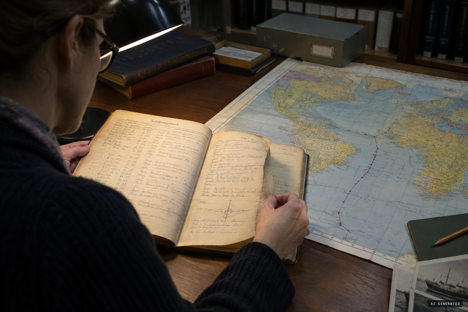 Old ship logs push the track into the South Atlantic