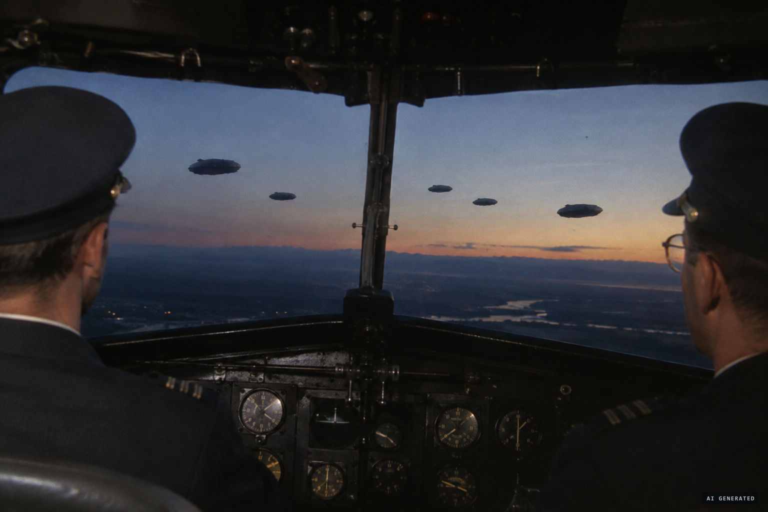 Flight 105's crew sees 'four or five somethings' over Emmett