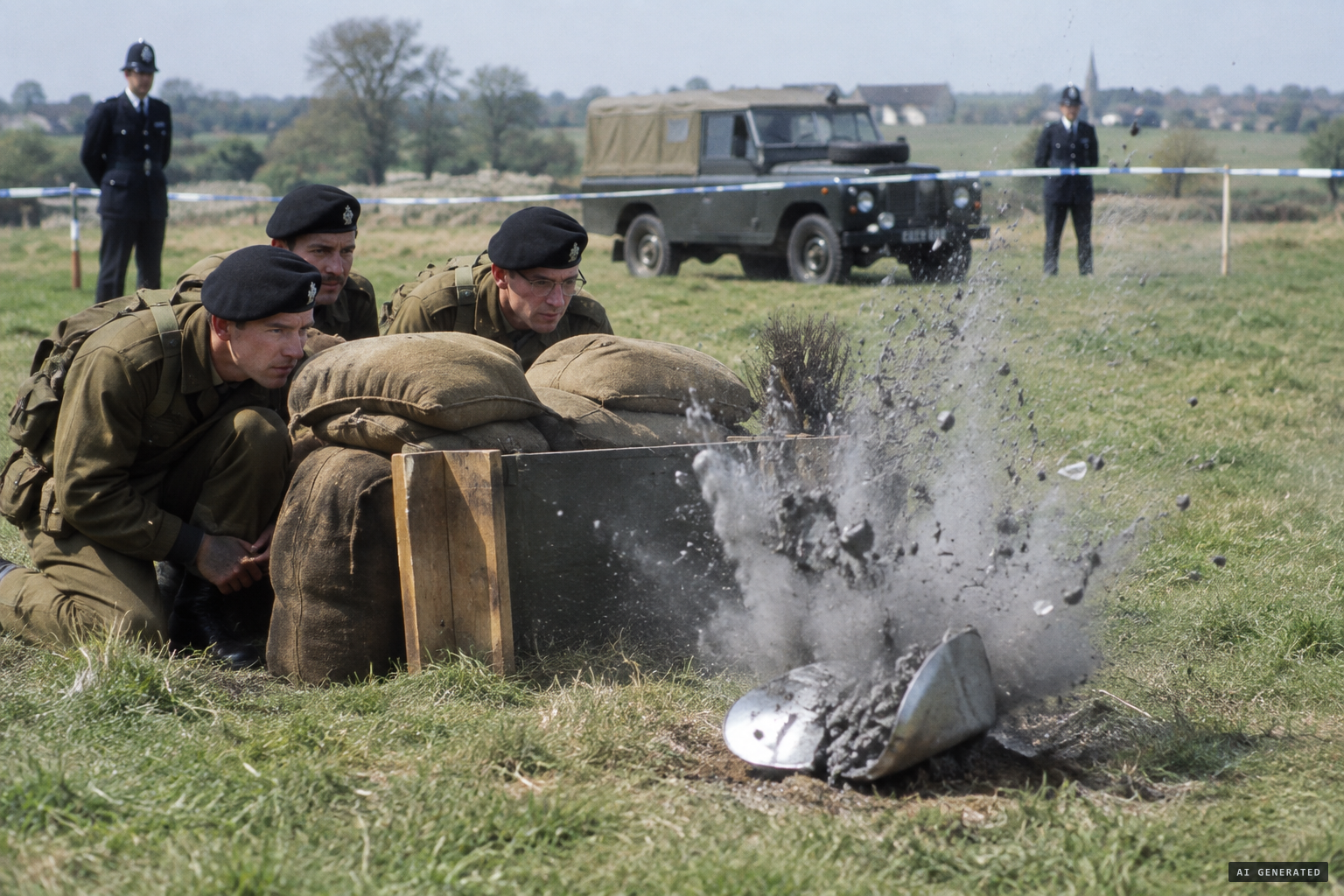 Captain Freddie Cantrell's team opens the saucer with plastic explosives