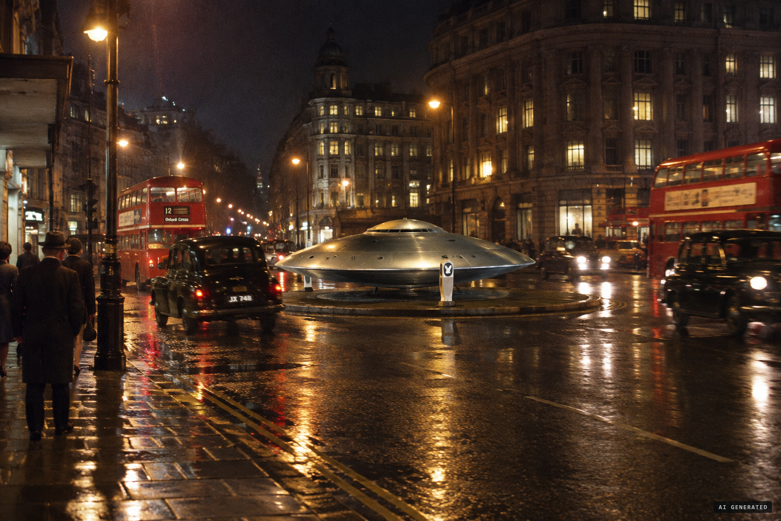 The seventh saucer on a Kingsway traffic island