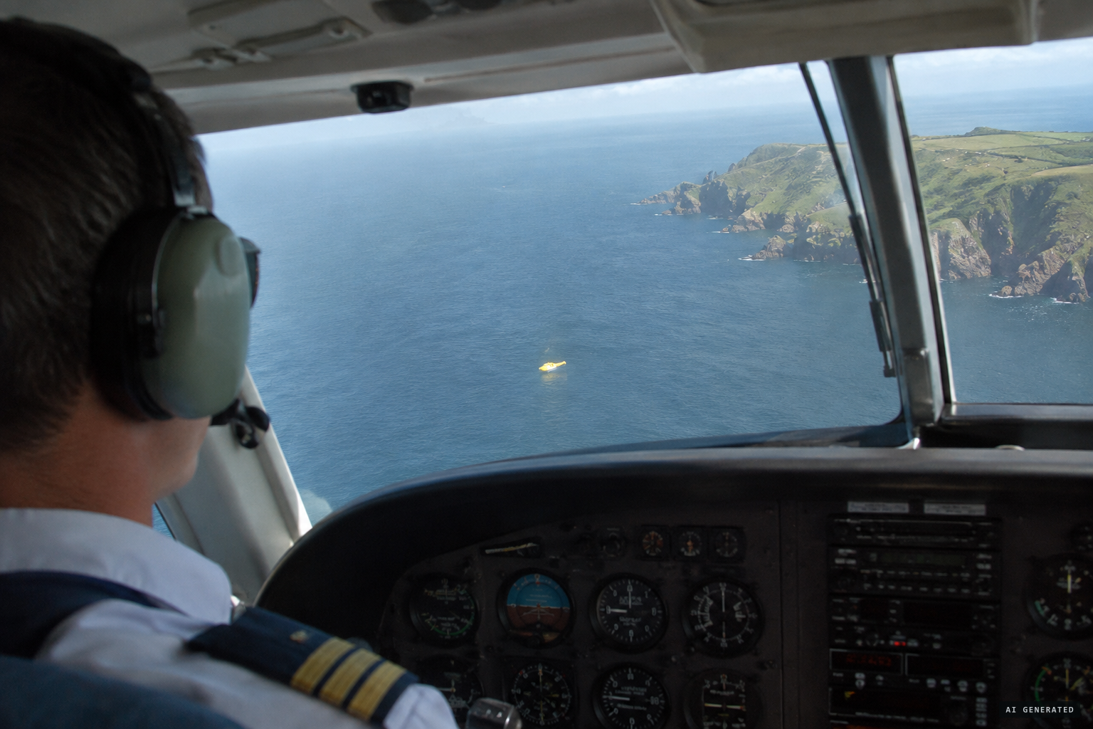 Captain Patrick Patterson sees an object below him near Sark