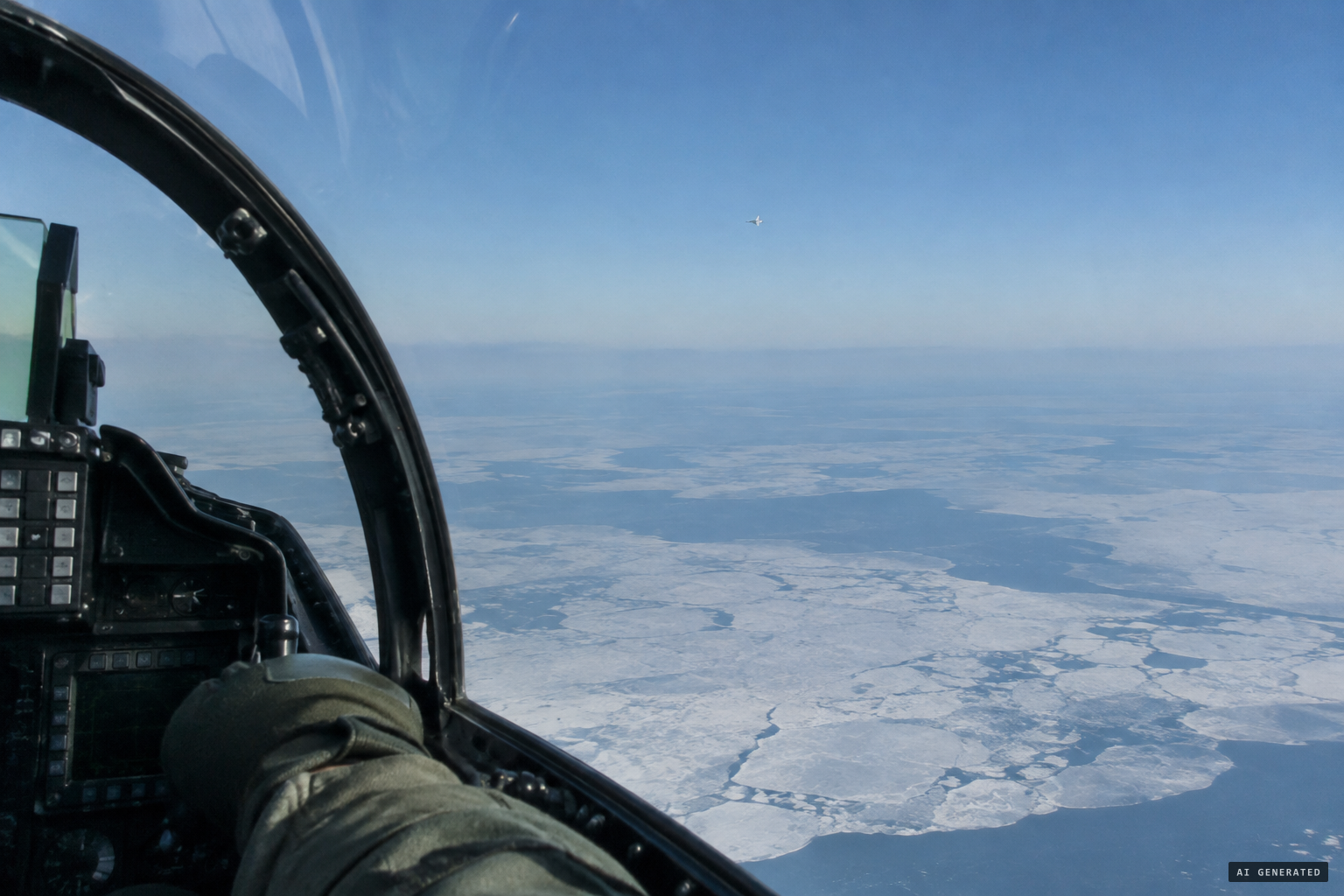 The pilots find a small, hard-to-see object at about 20,000 feet
