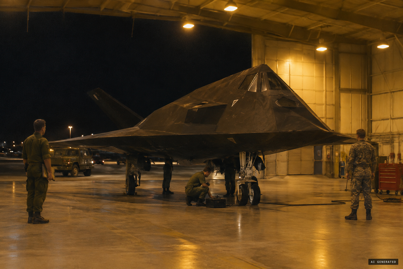The 'craft' the officer touched may have been an F-117