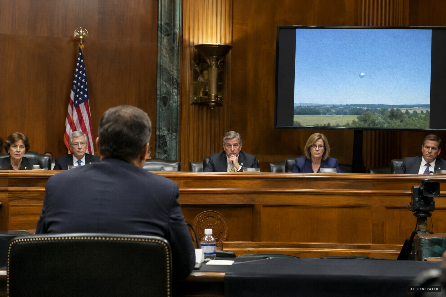 Kirkpatrick plays the video for the Senate subcommittee