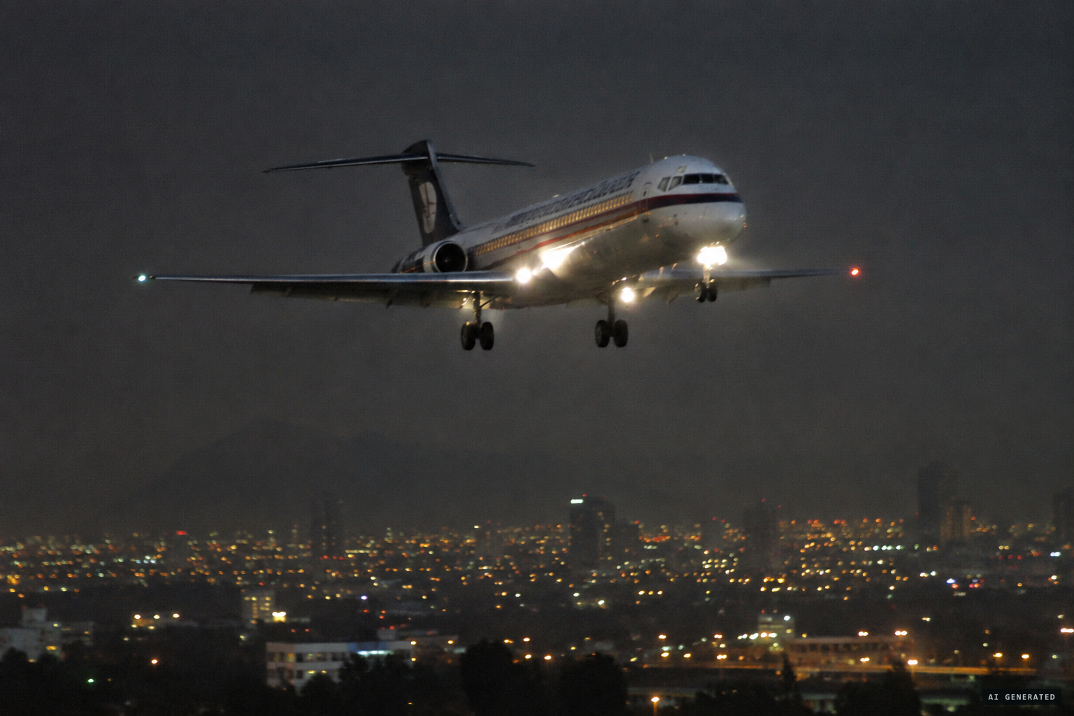 Final approach at 5,000 feet, landing gear down