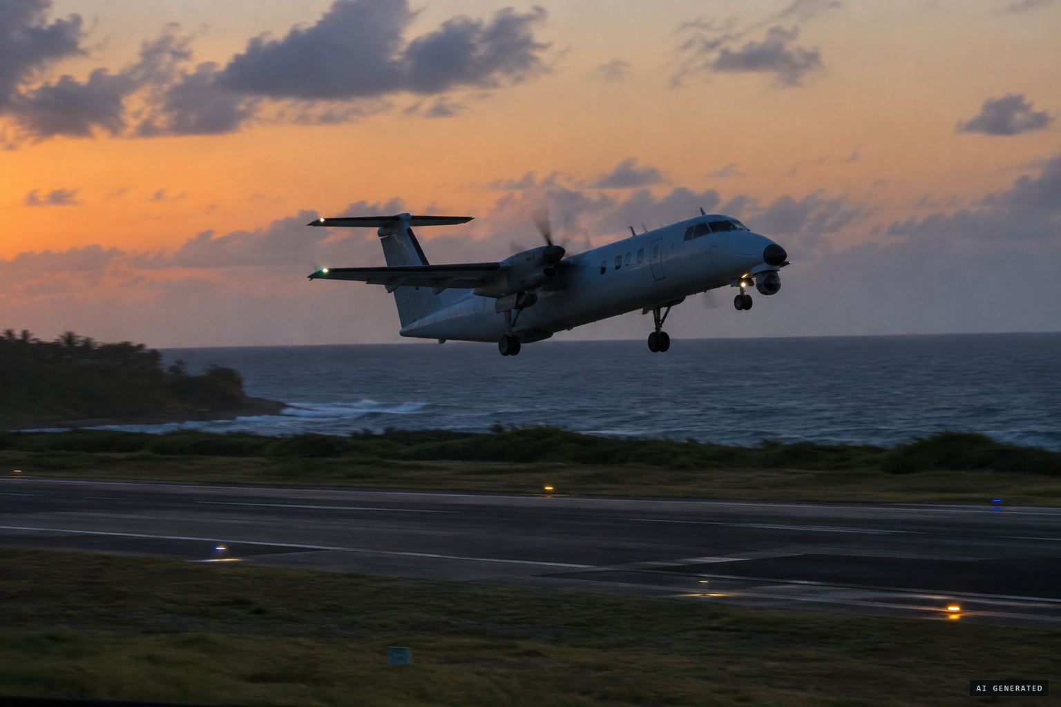A CBP DHC-8 takes off from Rafael Hernández Airport at Aguadilla, April 25, 2013