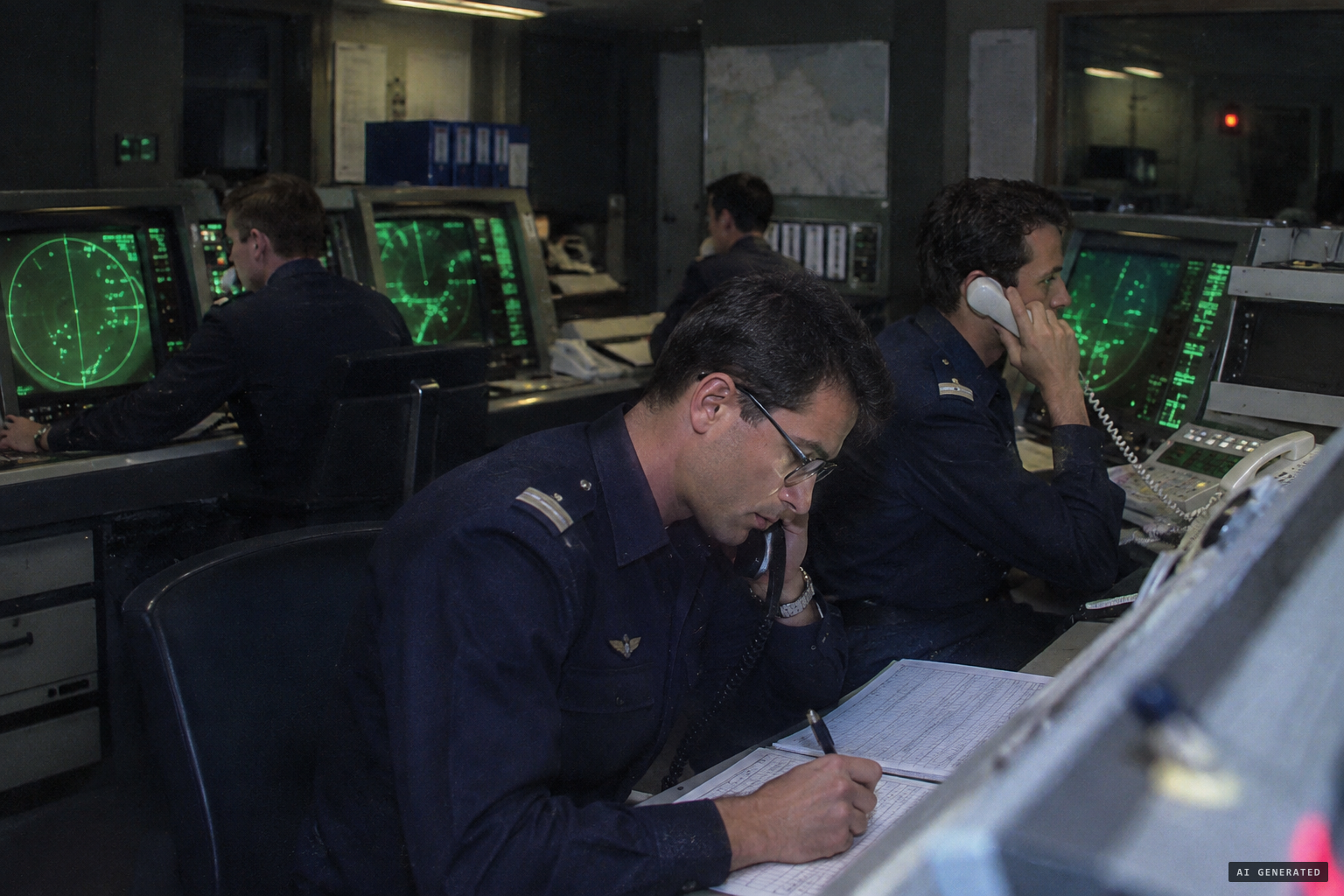 Reims control passes the report to CODA, the air-defence operations centre at Taverny.