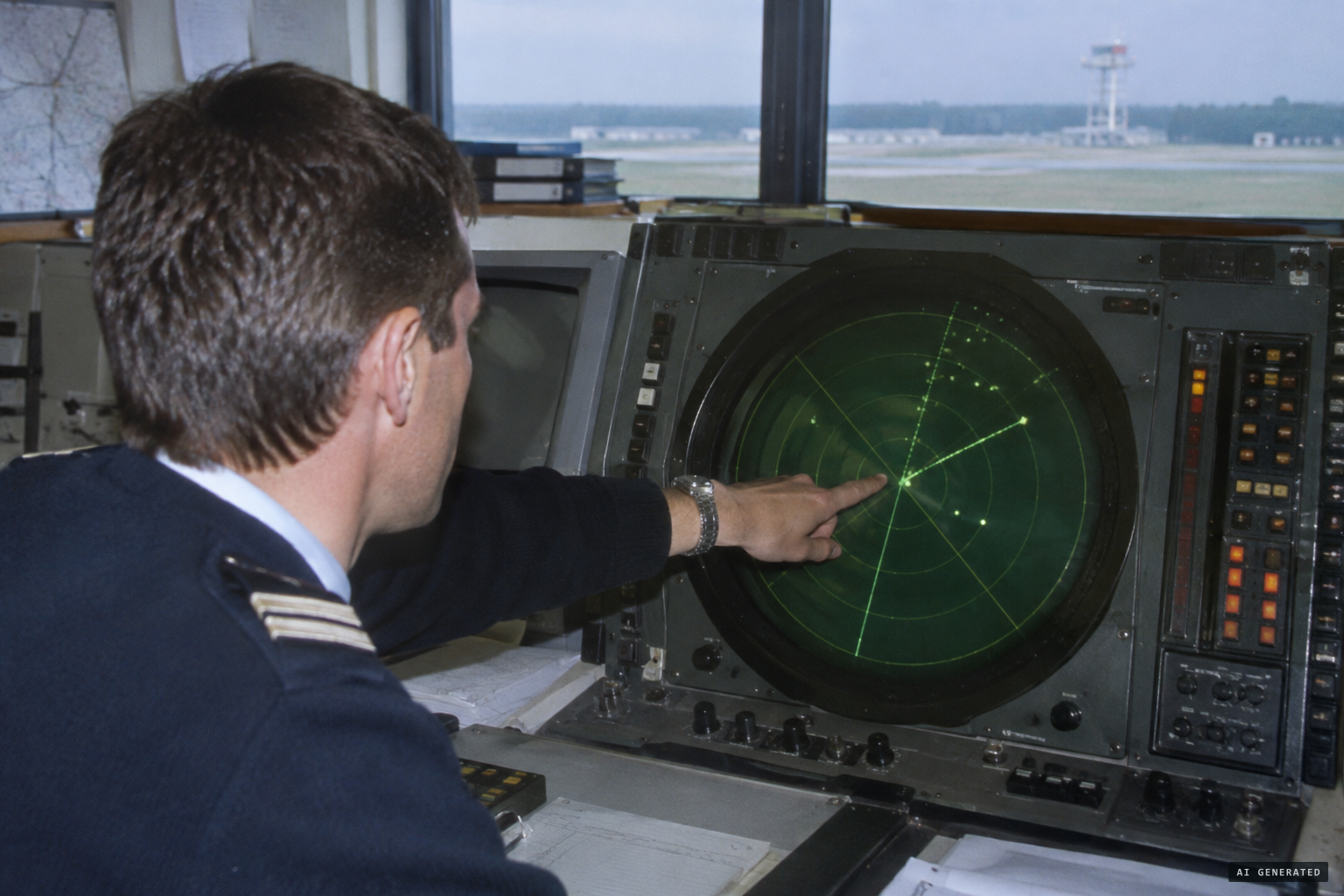 A 50-second radar track crosses the path of AF3532 and matches no flight plan.