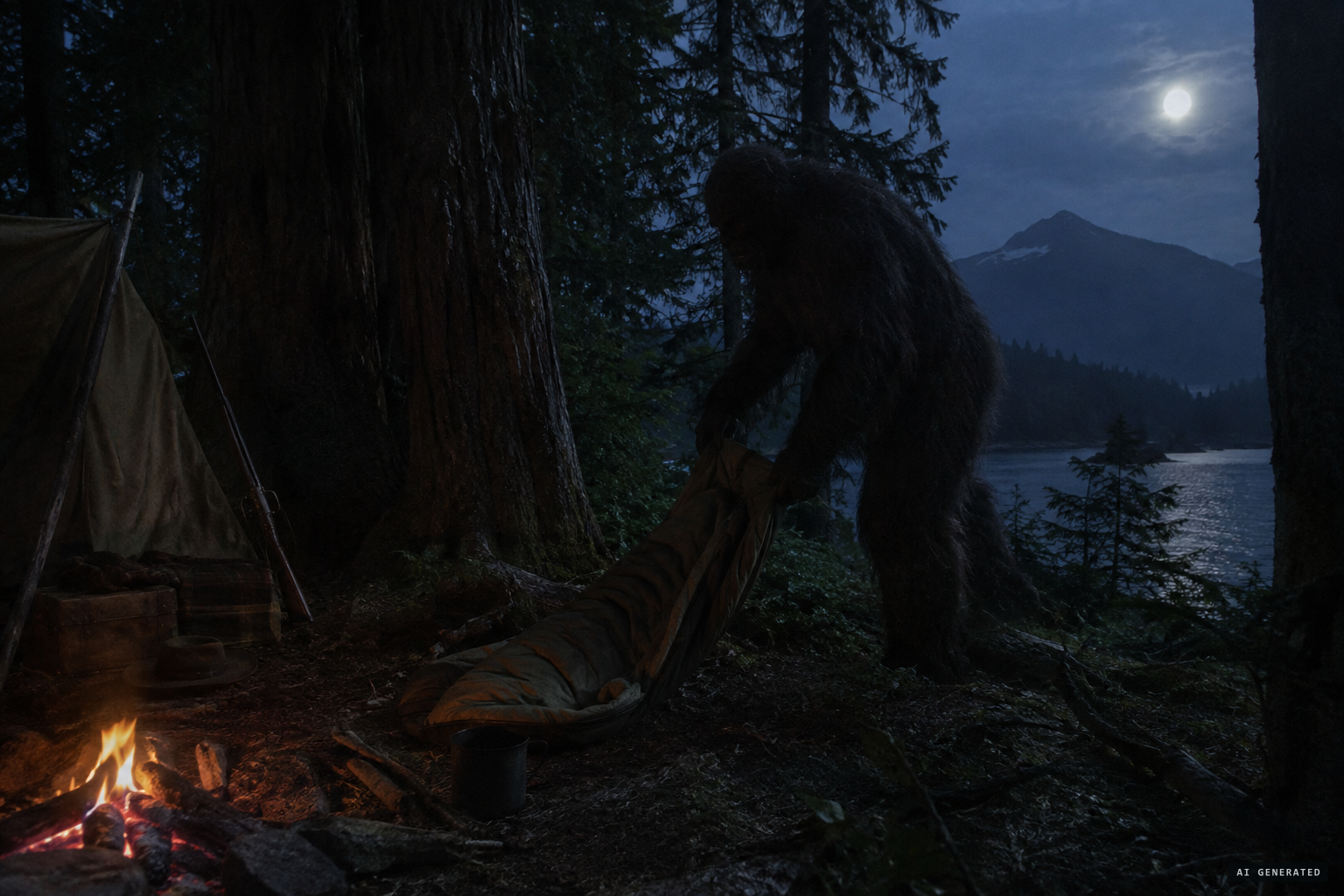 One night Ostman wakes to something picking him up in his sleeping bag
