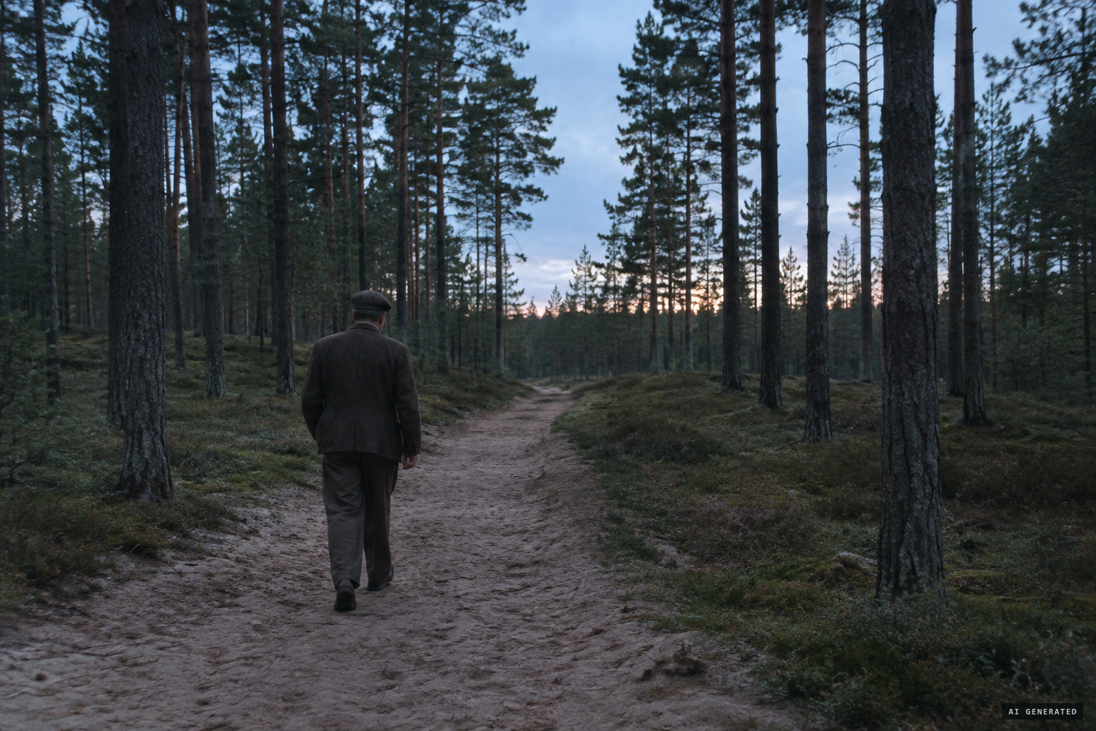 Gösta Carlsson walks home from the beach through Kronoskogen, 18 May 1946