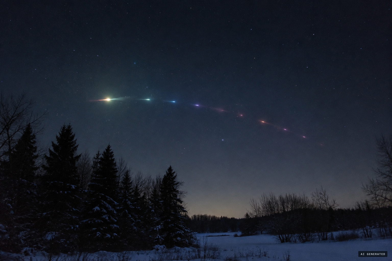 The object skips across the sky like a stone on a pond