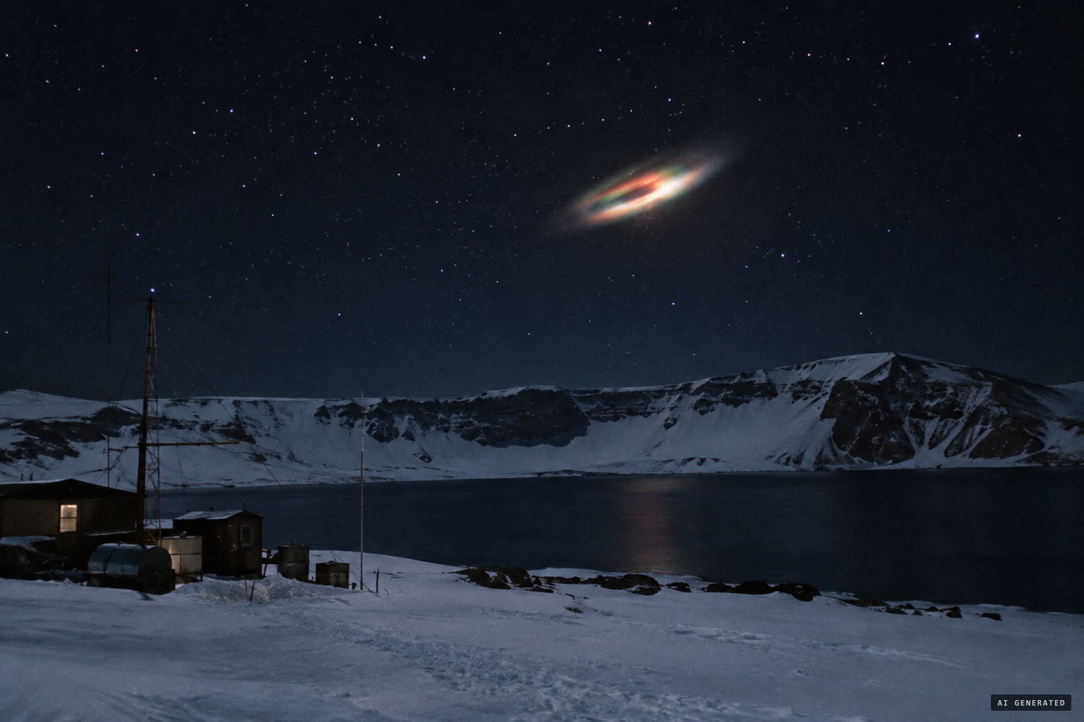 The object stood still with a blurred edge, about 45 degrees above the horizon, making no sound