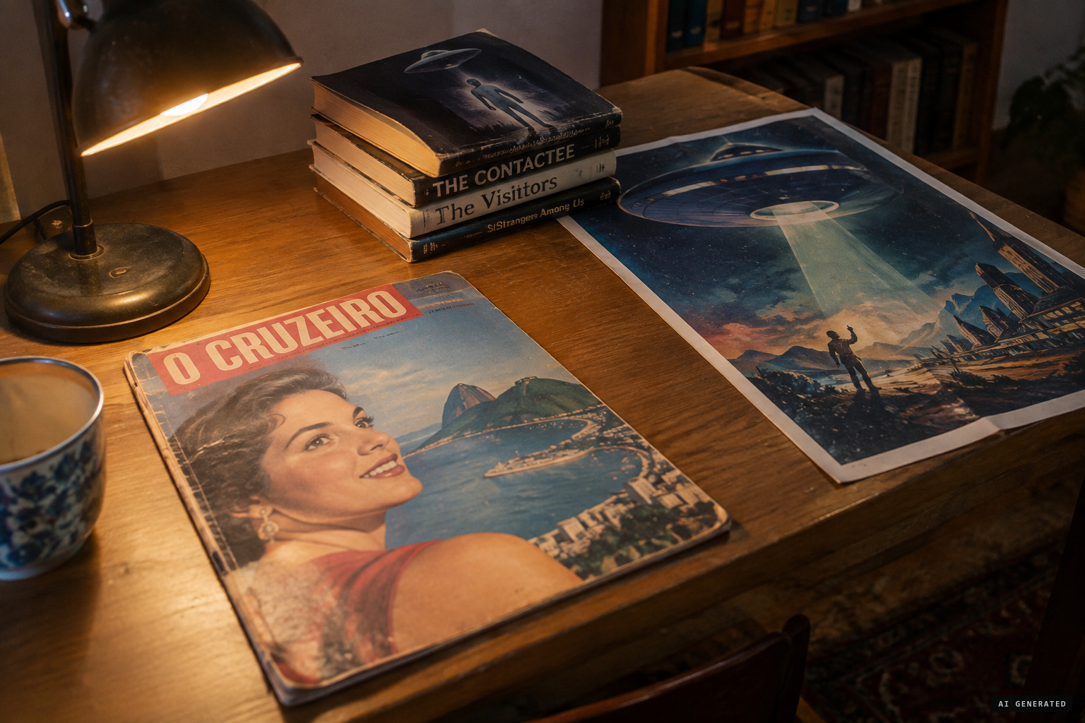 Skeptics point to magazine stories, Adamski's tales and 1950s films.