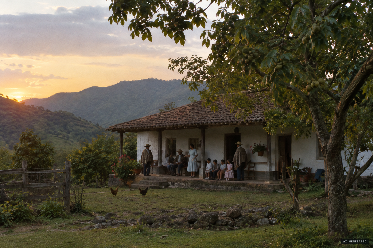 Casateja, the Bermúdez family farm near Anolaima, on the evening of July 4, 1969