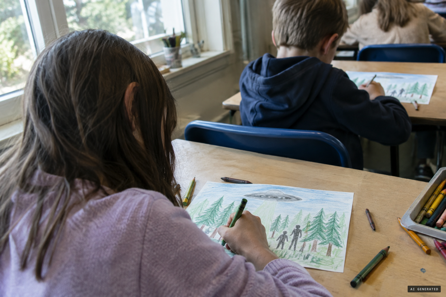 The headmaster has the children draw what they saw