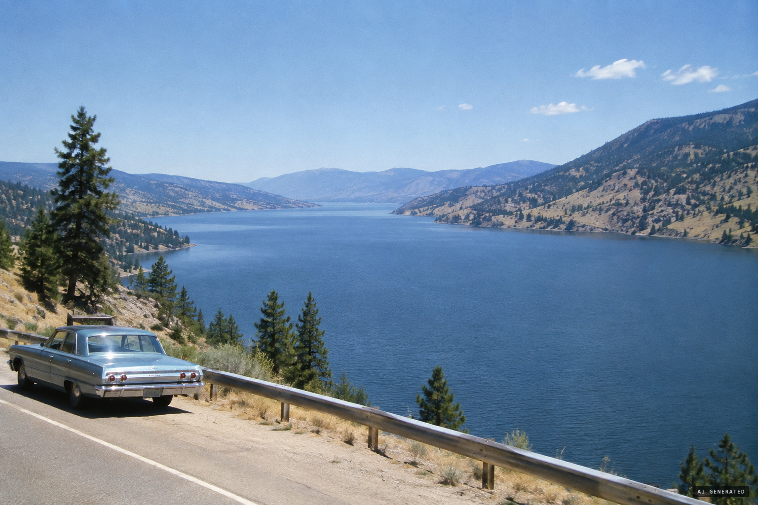 Okanagan Lake, long and narrow in the BC interior, home of the Ogopogo legend