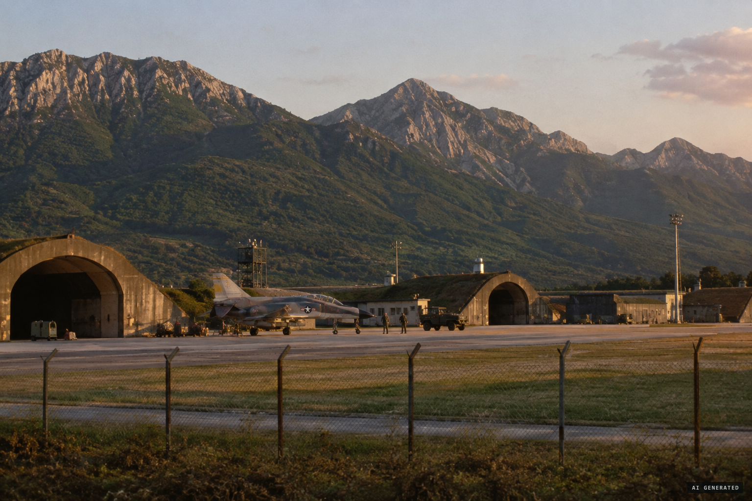 Aviano Air Base below the Pre-Alps, home of the Victor Alert quick-reaction area