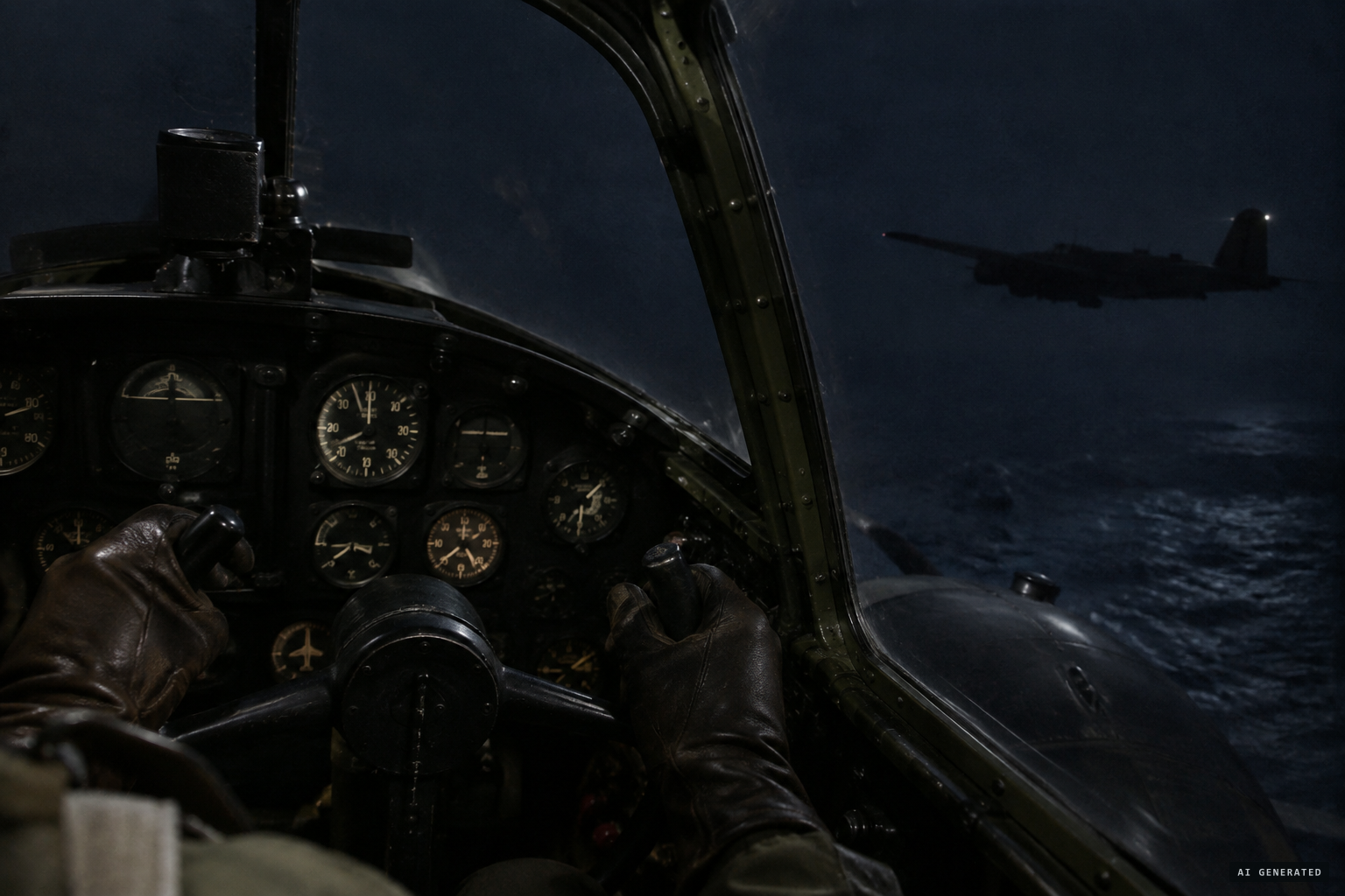 A dark shadow appears alongside the Beaufort and keeps pace