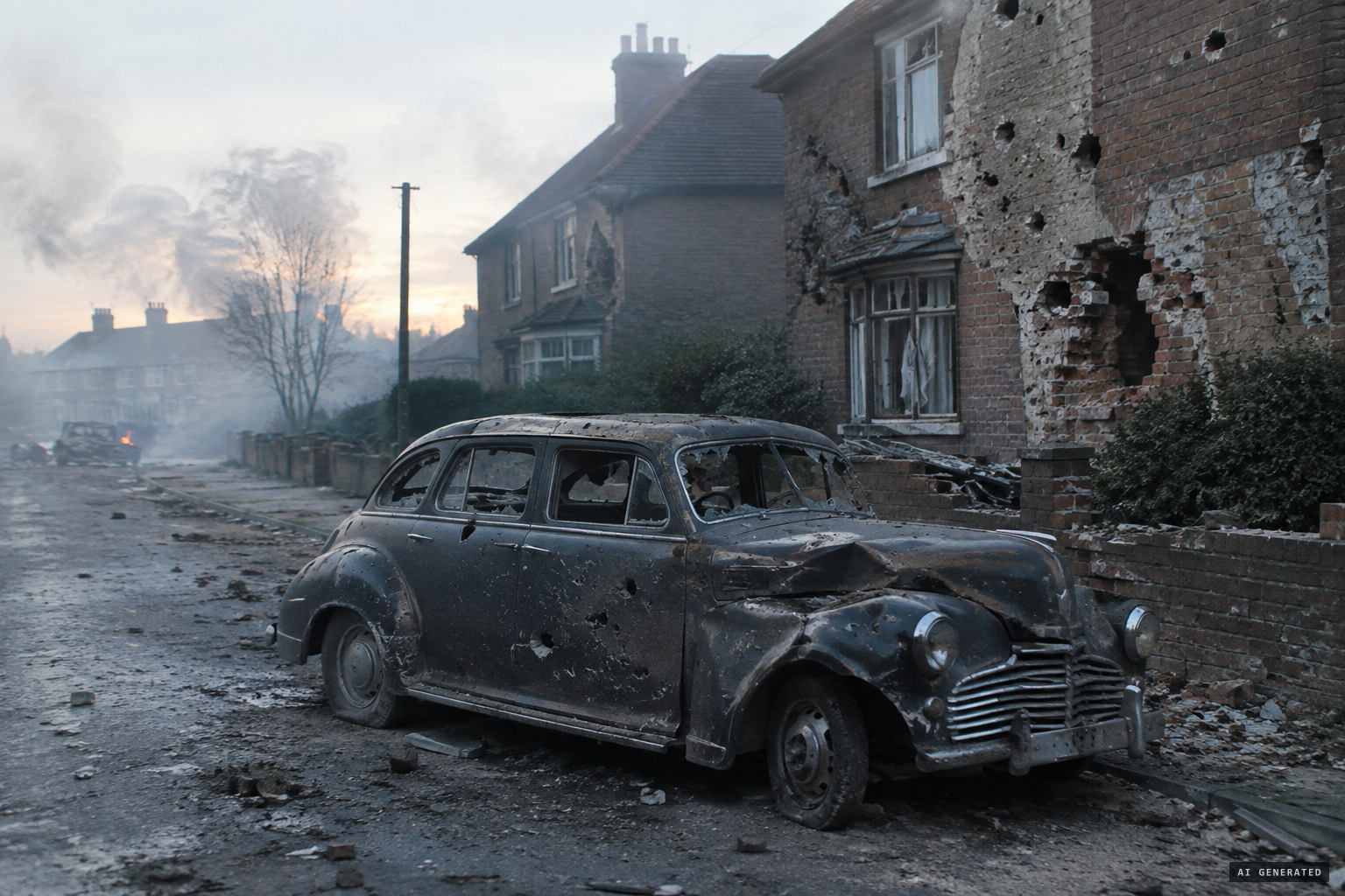 Shell fragments damaged homes, buildings and cars