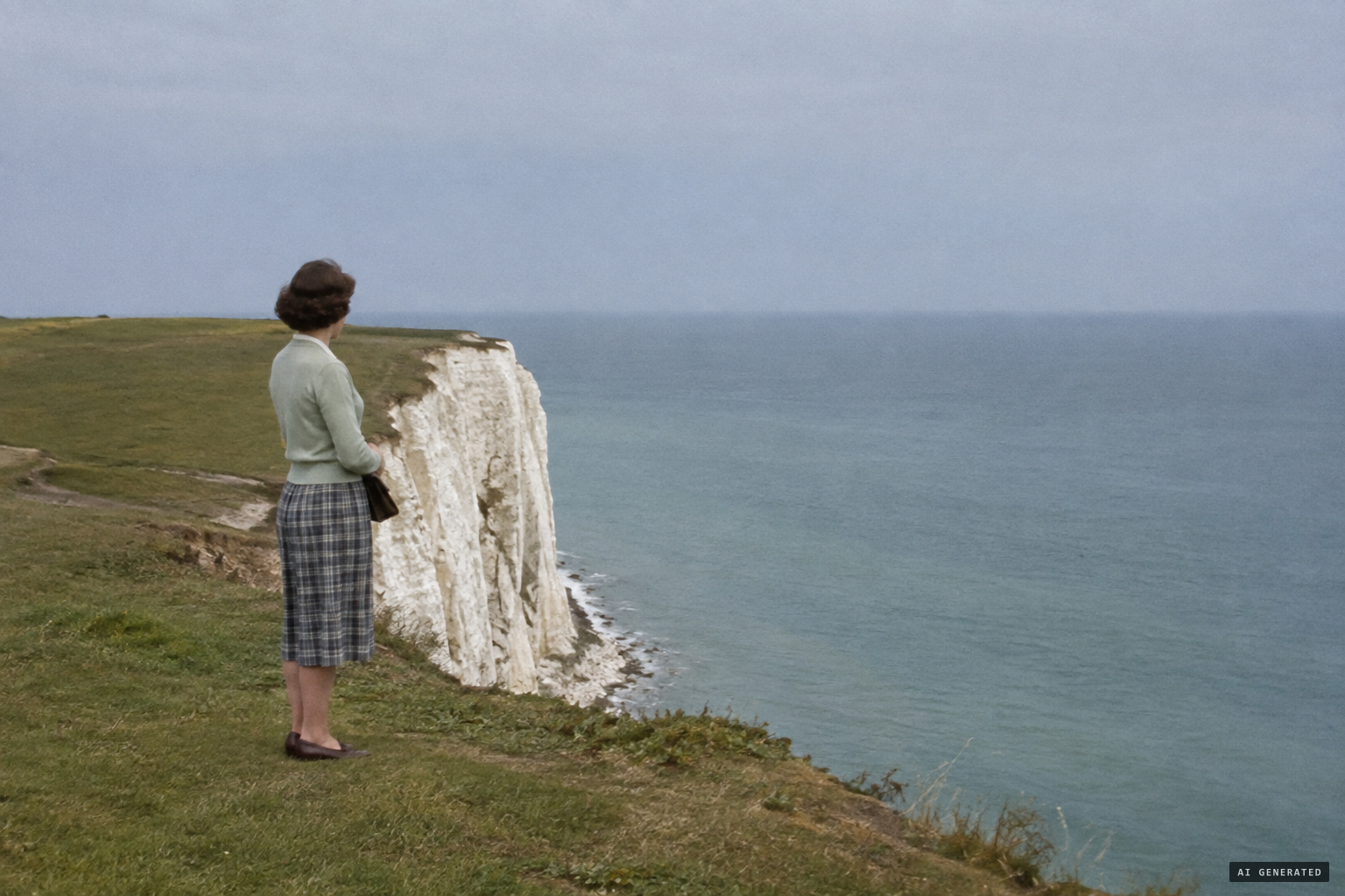 Nothing seen by eye, only an empty sky over the Channel