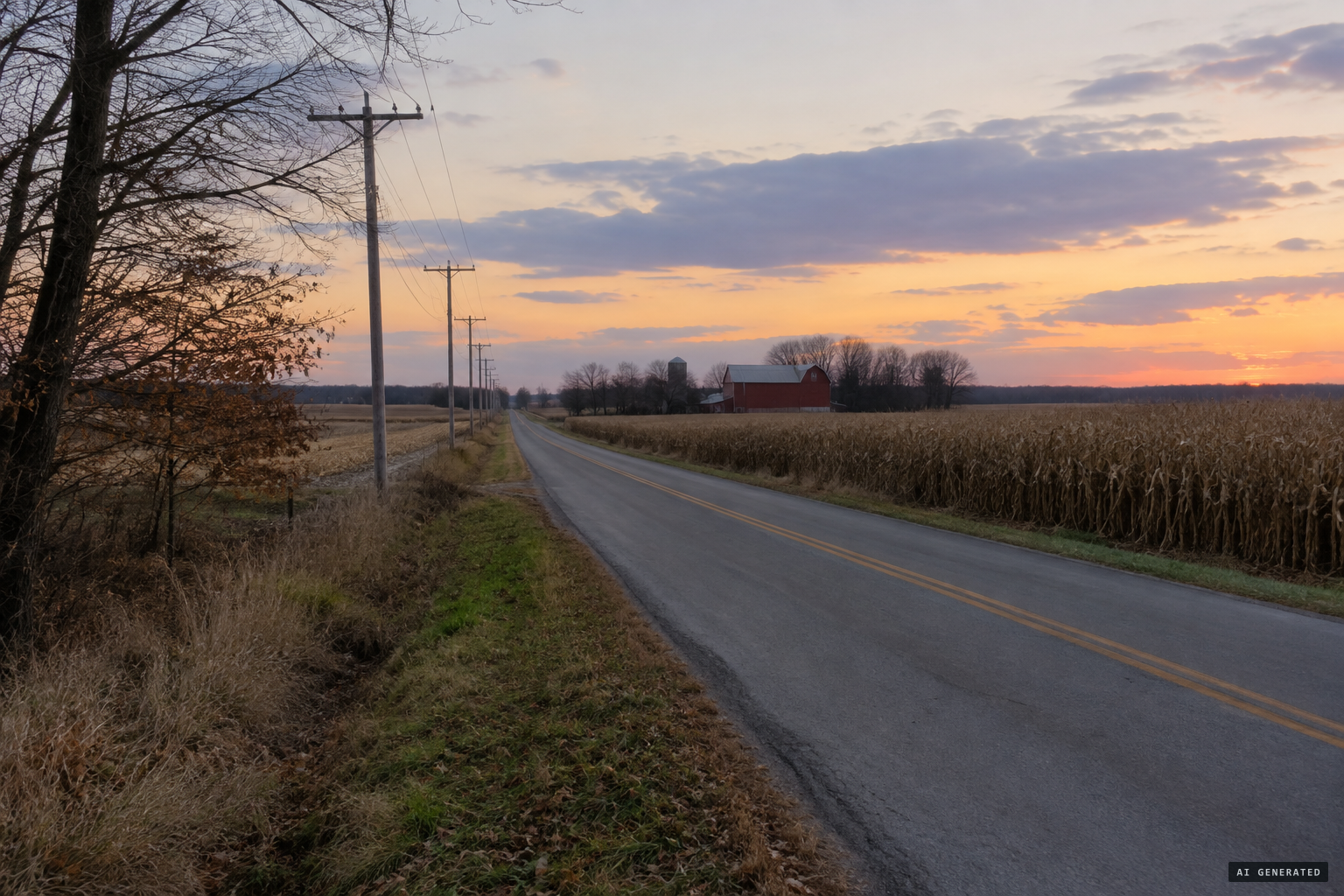 Bray Road, a quiet rural mile of farmland outside Elkhorn
