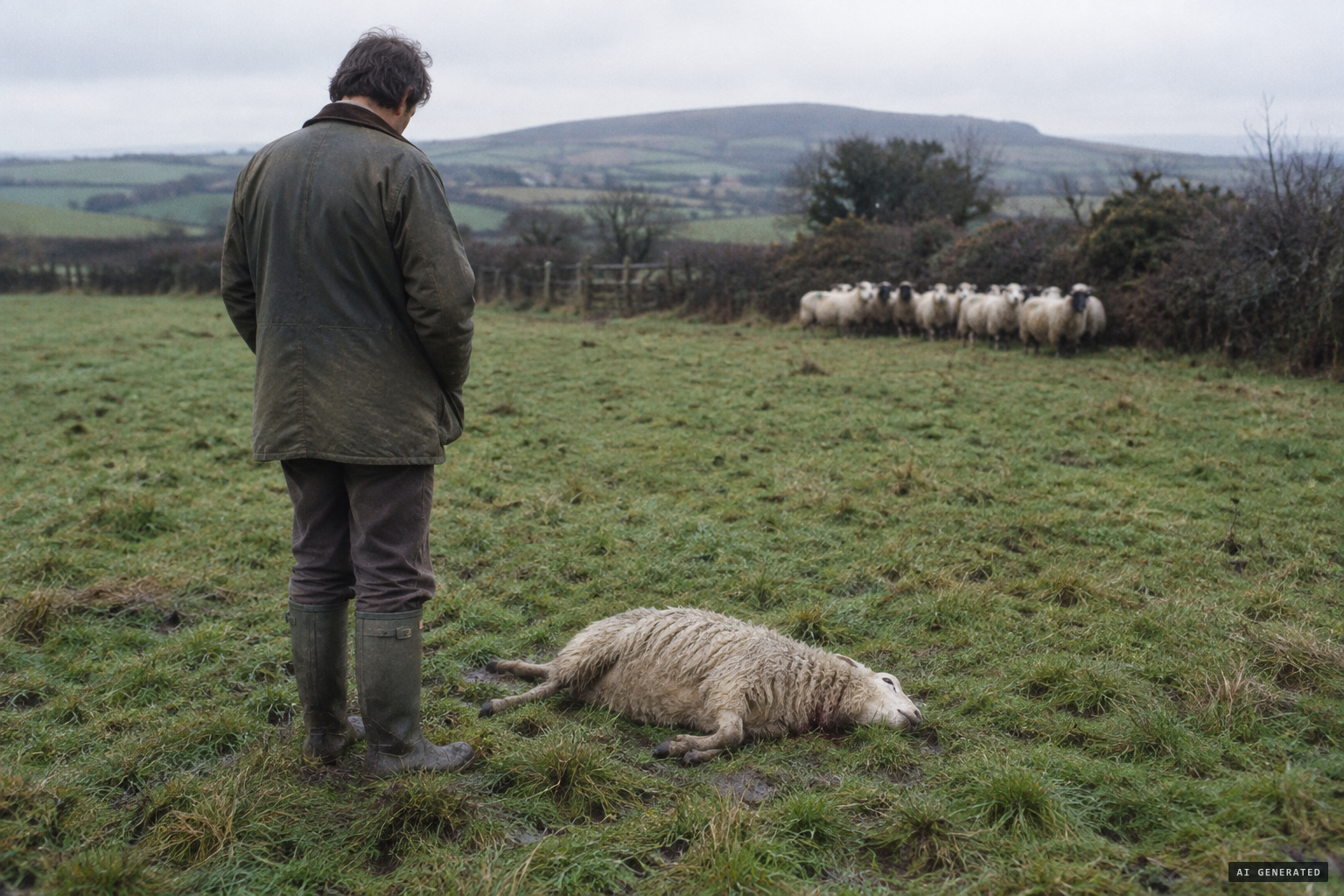 Farmer Eric Ley finds another sheep killed with throat injuries