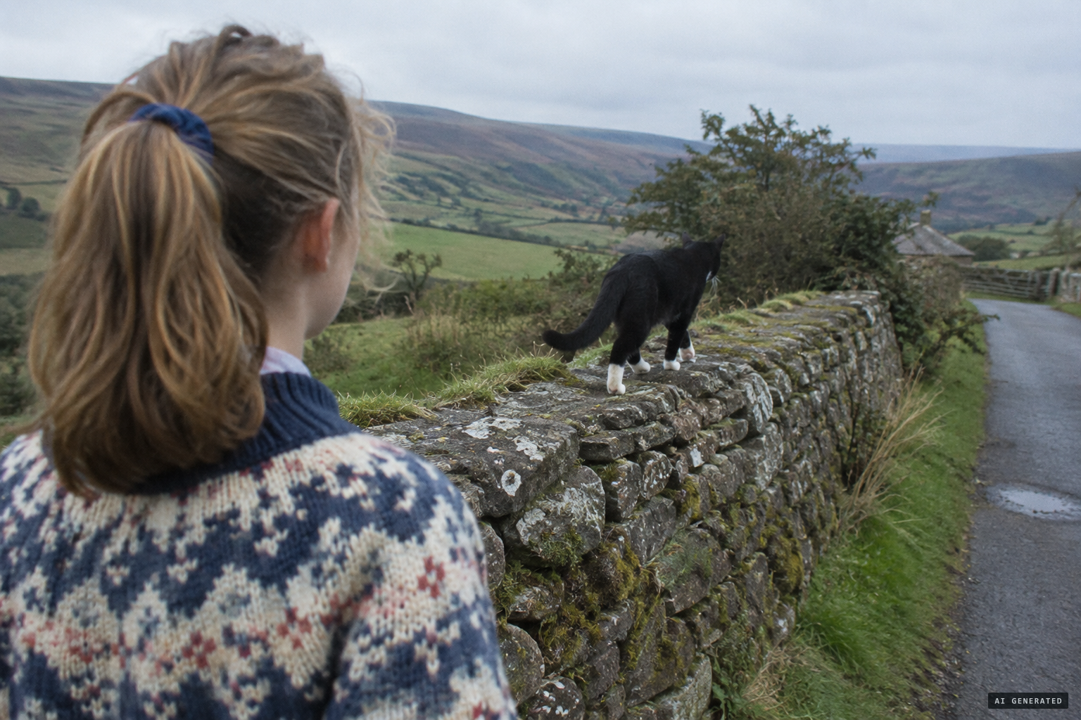A 16-year-old girl sees a black animal with a long tail and white on each foot