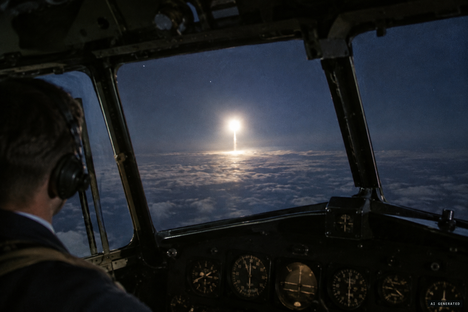 The object suddenly rises through the cloud layer and grows bright