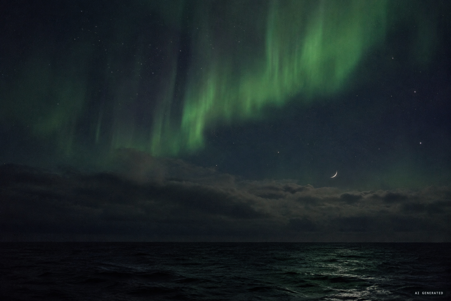 The proposed explanations: aurora and a narrow crescent Moon