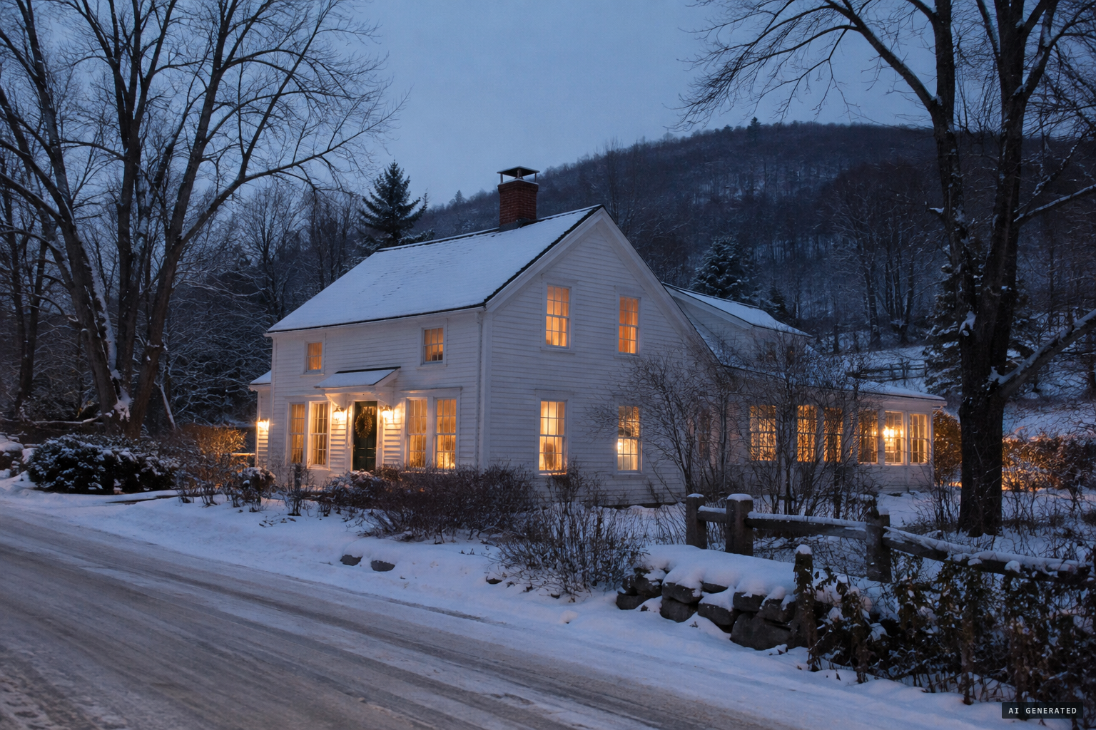 The Andreasson farmhouse in South Ashburnham, Massachusetts, January 1967