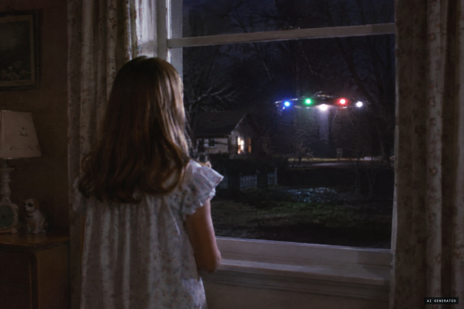 From her bedroom window, Nancy sees a brightly lit object only forty feet away