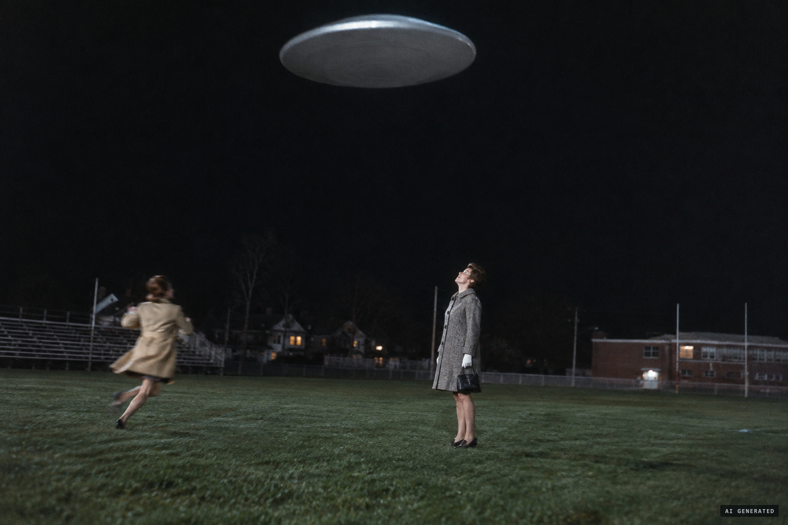 Barbara runs as the object comes to hang directly over Brenda